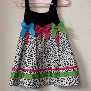 Toddlers Good Lad Black and White SunDress with Bright Bows Multiple/Size 2 & 3